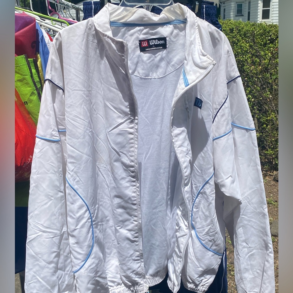 XL White Wilson Windbreaker